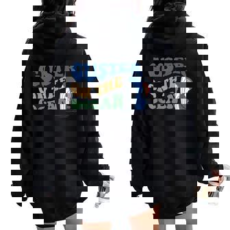 Guster On The Ocean Dolphin Groovy Quote Women Oversized Hoodie Back Print | Mazezy