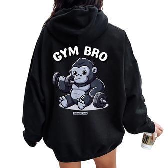 Gym Bro Gorilla Divertido Lindo Es Hombres Entrenamientos Women Oversized Hoodie Back Print - Regaloses