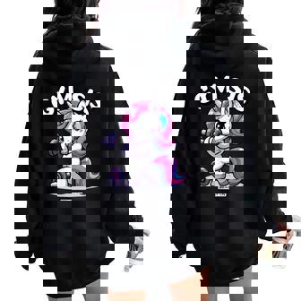 Gymis Unicornio Lindo Es Fitness Entrenamiento Lindo Gimnasio Women Oversized Hoodie Back Print - Regaloses