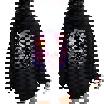 Halloween Black Cat Costume Mystical Cat Lover Girls Women Oversized Hoodie Back Print | Seseable FR