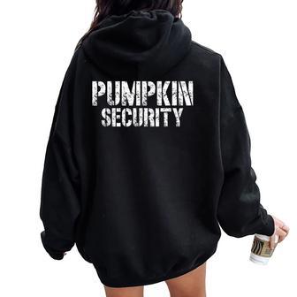 Halloween Dad Mom Daughter Adult Costume Pumpkin Security Women Oversized Hoodie Back Print - Thegiftio UK