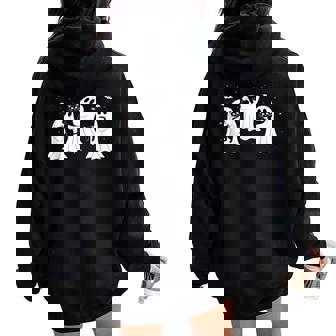 Halloween Ghost Black Cat Halloween Cat Lovers Women Women Oversized Hoodie Back Print | Seseable FR