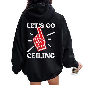 Halloween Lets Go Ceiling Fan Costume Humor Women Women Oversized Hoodie Back Print - Thegiftio UK