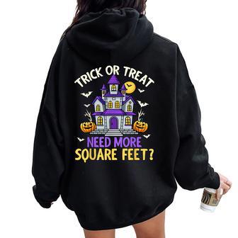Halloween Real Estate Agent Broker Realtor Women Women Oversized Hoodie Back Print - Thegiftio UK