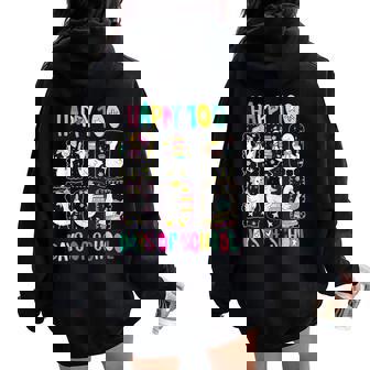 Happy 100 Days Of School Student Teacher Goose Silly Women Oversized Hoodie Back Print | Seseable CA