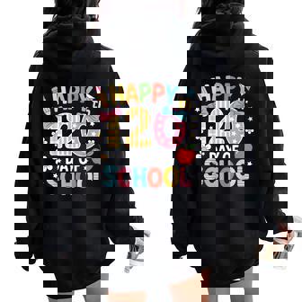 Happy 120Th Day Of School 120 Days Of School Teacher Student Women Oversized Hoodie Back Print - Thegiftio