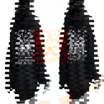 Happy Fall Y'all Gnome Autumn Thanksgiving Women Oversized Hoodie Back Print | Mazezy