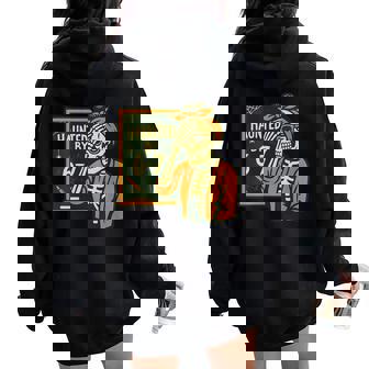 Haunted By 6-7 Teacher 67 Halloween Skeleton Six Seven Women Oversized Hoodie Back Print | Mazezy
