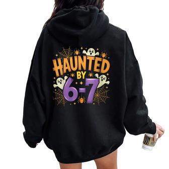 Haunted By 67 Halloween Women Oversized Hoodie Back Print - Thegiftio UK