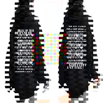 Heart Love 100 Days Ofchool Teacher Boy Girl レディース オーバーサイズ パーカー バックプリント - Kawaiitshirt