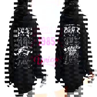 Hecha En 1985 Cumpleaños 40 Añosiendo Única Cuello Women Oversized Hoodie Back Print - Regaloses