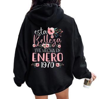 Hecha En Enero 1970 Regalo 56 Años Cumpleaños Women Oversized Hoodie Back Print - Regaloses
