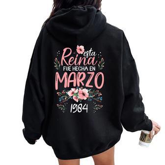 Hecha En Marzo 1984 Regalo 42 Años Cumpleaños Women Oversized Hoodie Back Print - Regaloses
