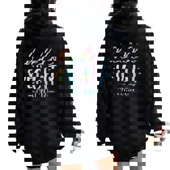 Hello Eight Est 2017 8 Years Old 8Th Birthday Girls Boys Women Oversized Hoodie Back Print | Seseable CA