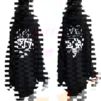 Hello Seven Est 2019 7Th Birthday Girl Turning 7 Women Oversized Hoodie Back Print | Seseable CA