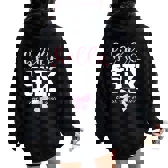 Hello Six Est 2020 6Th Birthday Girl Turning 6 Women Oversized Hoodie Back Print | Seseable CA
