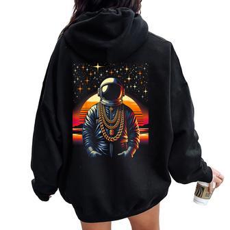 Hip Hop Astronaut S-6Xl Graphic Women Oversized Hoodie Back Print - Thegiftio UK
