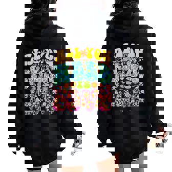 Hippie Flower Power Bohème Peace Love Rétro Années 60 70 Groovy Sweat à capuche oversize pour femme avec imprimé dans le dos - Cadeauxyz