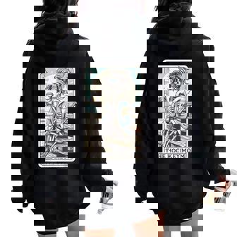 Hockey Mom Skeleton Card Women Oversized Hoodie Back Print | Seseable UK