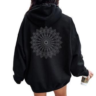 Hombre Plata Mandala Bohemia Hippie Women Oversized Hoodie Back Print - Regaloses