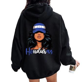Honduran Girl Honduras Flag Proud Hondureña Women Women Oversized Hoodie Back Print - Thegiftio