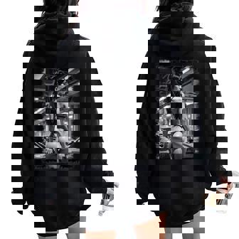 Hot Girl On 男性用 セクシー ブーティー ガール カーショー 1 Bw レディース オーバーサイズ パーカー バックプリント - Kawaiitshirt