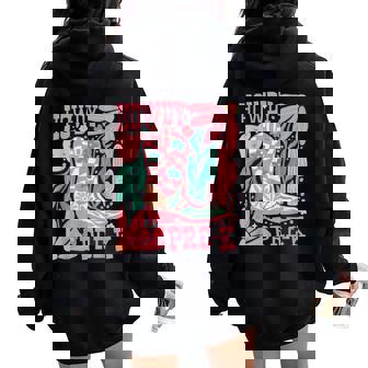 Howdy Prek Teacher Western Pre-K Grade Team Cowboy Cowgirl Women Oversized Hoodie Back Print - Thegiftio