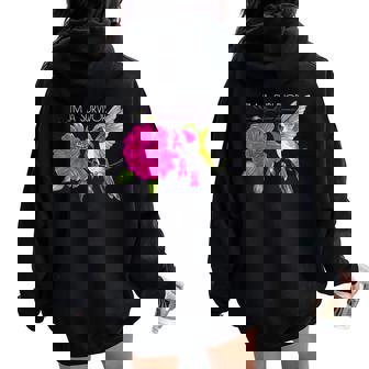 Hummingbird Sunflower I'm A Survivor Breast Cancer Awareness Women Oversized Hoodie Back Print | Seseable FR