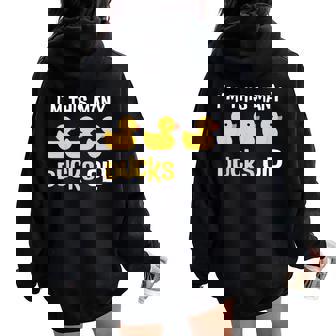 I'm This Many Ducks Old Duck 3Rd Birthday 3 Years Old Bday Women Oversized Hoodie Back Print - Thegiftio