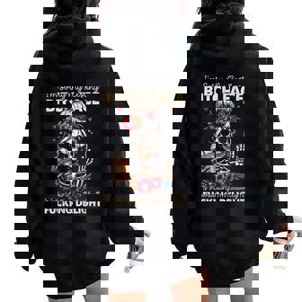 I'm Sorry My Resting BTch Face Is Intimidating Messy Bun Women Oversized Hoodie Back Print | Seseable CA