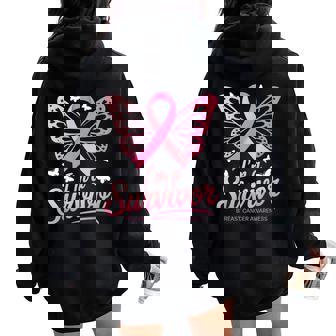 I'm A Survivor Breast Cancer Awareness Women Women Oversized Hoodie Back Print | Seseable CA