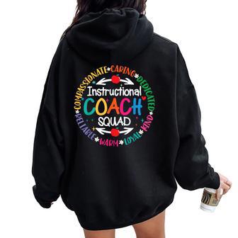 Instructional Coach Squad Teacher Assistant Support Team Women Oversized Hoodie Back Print - Thegiftio UK