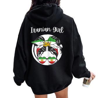 Irán Bandera Iraní Chica De Irán Es Iraníes Chicas Women Oversized Hoodie Back Print - Regaloses