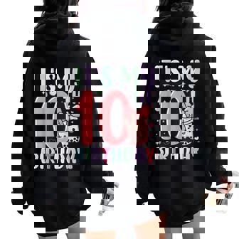 It's My 10Th Birthday Bubble Boba Tea Party 10 Year Old Girl Women Oversized Hoodie Back Print - Thegiftio