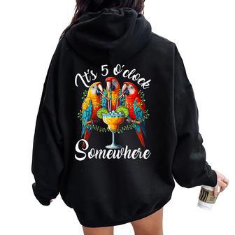 It's 5 O'clock Somewhere Women Oversized Hoodie Back Print - Thegiftio UK