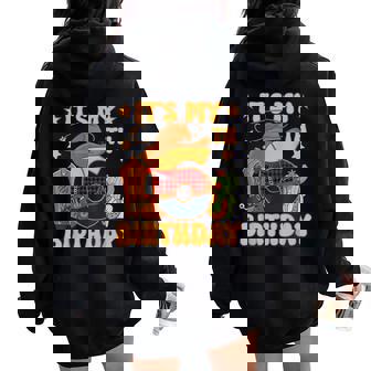 It's My 6Th Birthday Cowboy Rodeo Horse 6 Year Old Bday Boy Women Oversized Hoodie Back Print | Mazezy