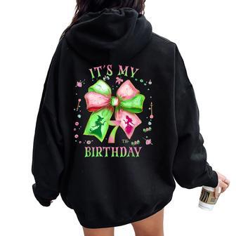 It's My 7Th Birthday Girl Witch Pink And Green 7 Year Old Women Oversized Hoodie Back Print - Thegiftio UK