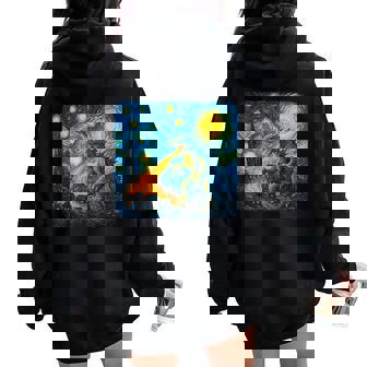 Japanese Monster Kaiju Starry Night Van Gogh Women Women Oversized Hoodie Back Print | Seseable CA