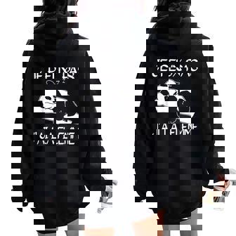 Je Peux Pas J'ai La Flemme Cadeau Drôle Panda Sweat à capuche oversize pour femme avec imprimé dans le dos - Cadeauxyz