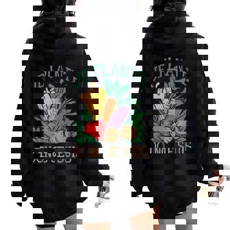 Je Plante Donc Jeuis Jardin Humour Jardinage Potager Sweat à capuche oversize pour femme avec imprimé dans le dos - Cadeauxyz