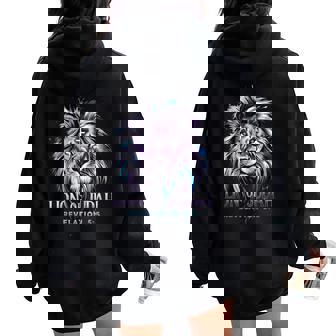 Jesus Lion Of Judah Christian Faith For And Women Women Oversized Hoodie Back Print | Mazezy