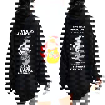 Joyeux Noël 2025 J'peux Pas J'attends Le Père Noël Sweat à capuche oversize pour femme avec imprimé dans le dos - Cadeauxyz