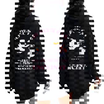 J'peux Pas Jeuis Enceinte Cadeau Enceinte Future Maman Sweat à capuche oversize pour femme avec imprimé dans le dos - Cadeauxyz