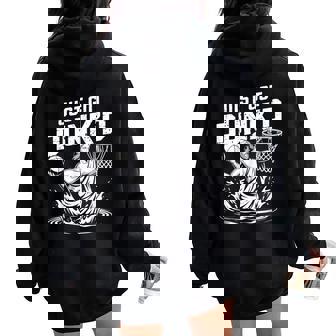 Just Got Dunk'd Jesus Basketball Baptism Christian Baptized Women Oversized Hoodie Back Print - Thegiftio