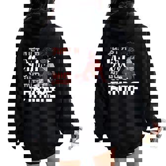 Just A Girl Who Loves Anime Merch African American Afro Women Oversized Hoodie Back Print - Thegiftio