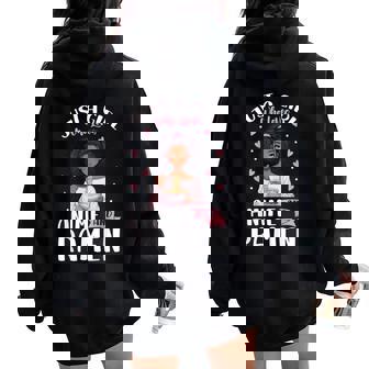 Just A Girl Who Loves Anime And Ramen African American Women Oversized Hoodie Back Print - Thegiftio