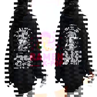 Just A Girl Who Loves Anime Ramen And K-Pop Women Oversized Hoodie Back Print | Seseable FR