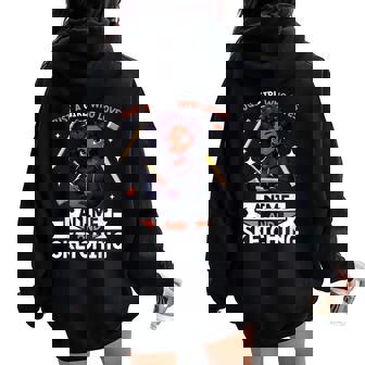 Just A Girl Who Loves Anime And Sketching Afro Anime Merch Women Oversized Hoodie Back Print | Mazezy