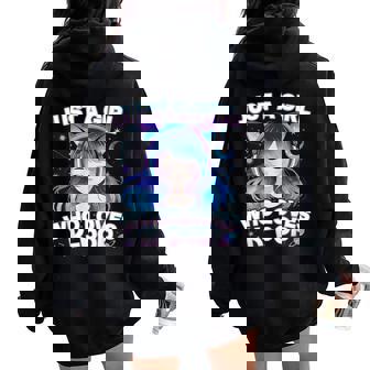 Just A Girl Who Loves K-Pop Cute Listening Kpop Music Lovers Women Oversized Hoodie Back Print | Mazezy