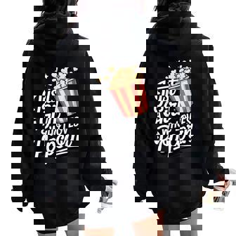 Just A Girl Who Loves Popcorn Women Oversized Hoodie Back Print | Seseable CA